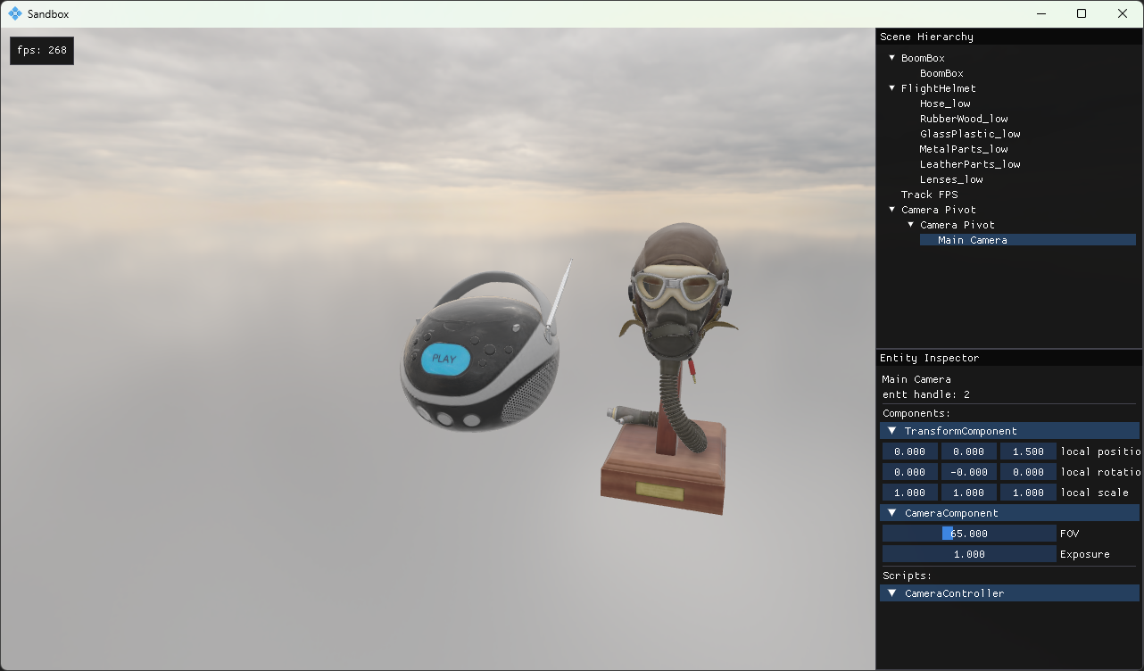 C++ WebGPU Game Engine example scene rendered with WebGPU